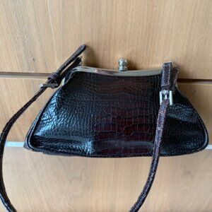 Pre-Loved Brown's Couture Leather Crocodile Print Granny Purse
